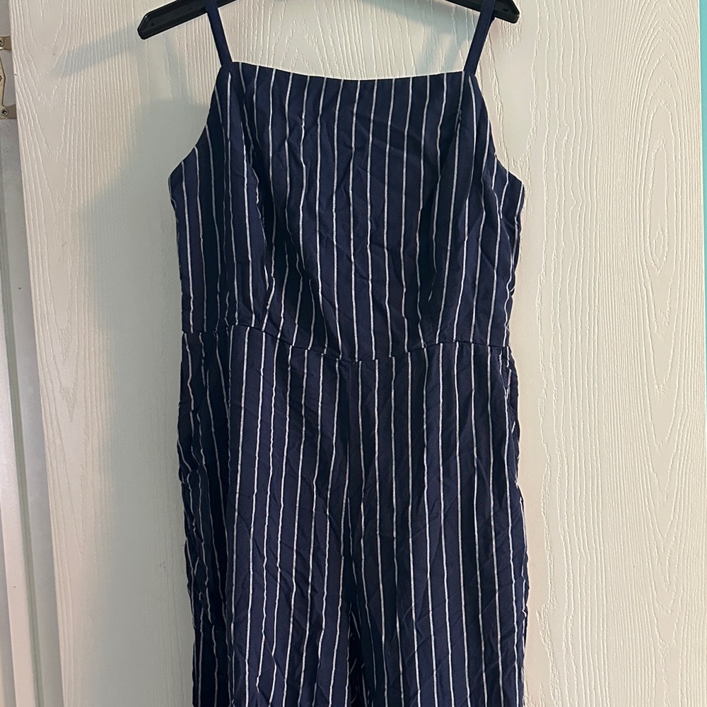 Navy and White Striped Jumpsuit / Romper